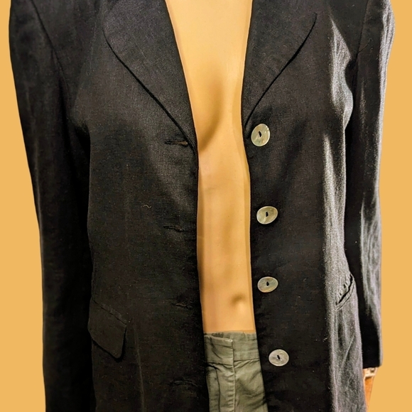 Vintage Sandro Women's Linen Blend Blazer Size 8P - Picture 3 of 12